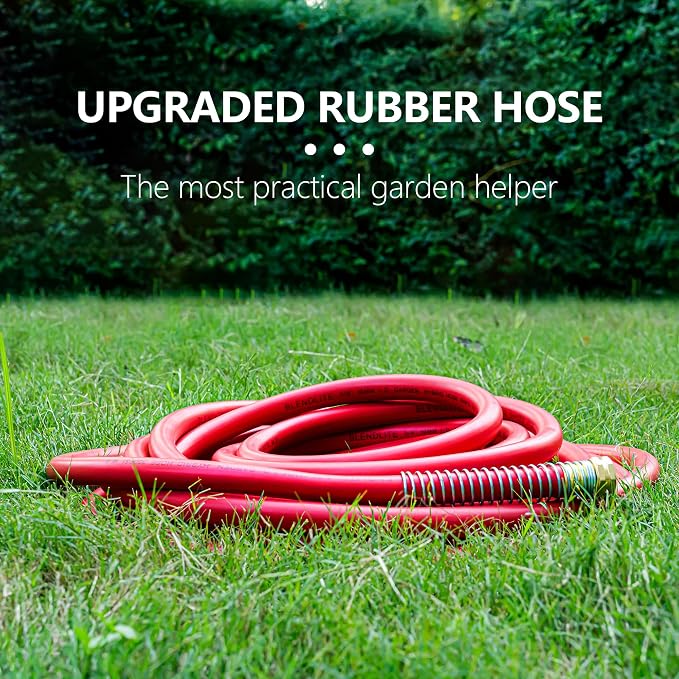 5/8" Garden Hose 200ft, -40℉ To 190℉ Hot/Cold, Heavy Duty,Flexible, 300psi Working, 1000psi Burst, 3/4" Brass Fittings with Hose Protector Coil Spring for Outdoor,Yard, Farm