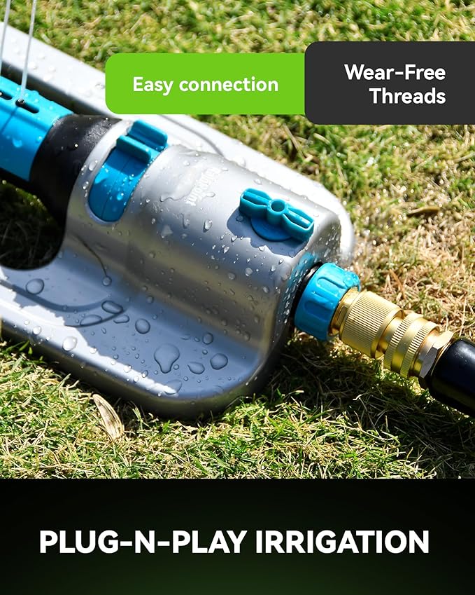 RainPoint Quick Connect Hose Fittings 3/4" GHT - Solid Brass Garden Hose Connectors, No-Leak Design & Universal Fit for Instant Connection (6 Sets)