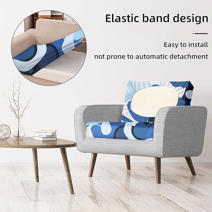 BIETYONE 8Pcs Stretch Patio Cushion Covers,for Outdoor Couch Cushion Covers Replacement,Outdoor Sofa Covers Patio Slipcovers Couch Cover,Washable Furniture Cover (Pattern 2, Cover Only)