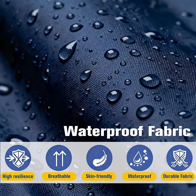 Wicker Furniture Cushions Set, Waterproof Patio Cushions for Outdoor Chairs 3 Pieces, 1 Loveseat & 2 Seat Pads Thick Outdoor Replacement Cushions for Porch Lawn Bench Couch Sofa, Navy Blue
