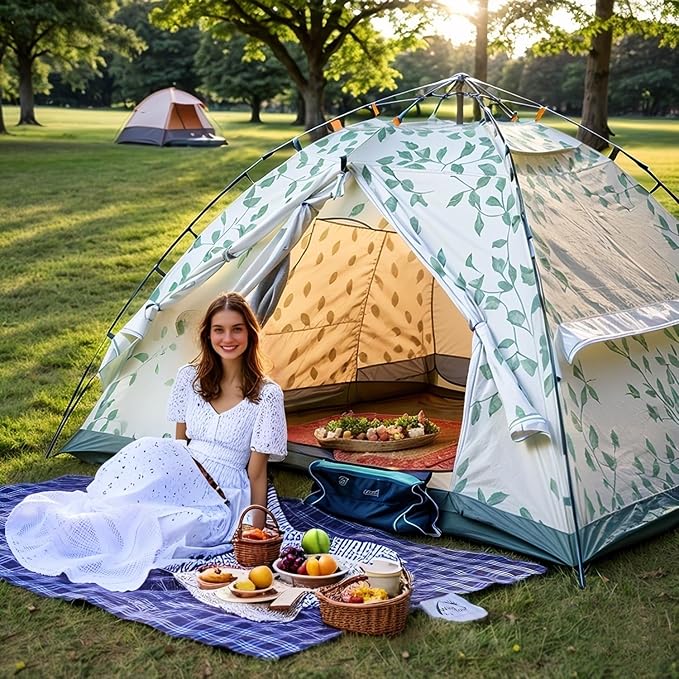 Wind Tour Waterproof Picnic Blanket with Carry Strap - Foldable Sandproof Outdoor Mat for Camping, Beach, Park - 59" x 71",Green(Single Mat)