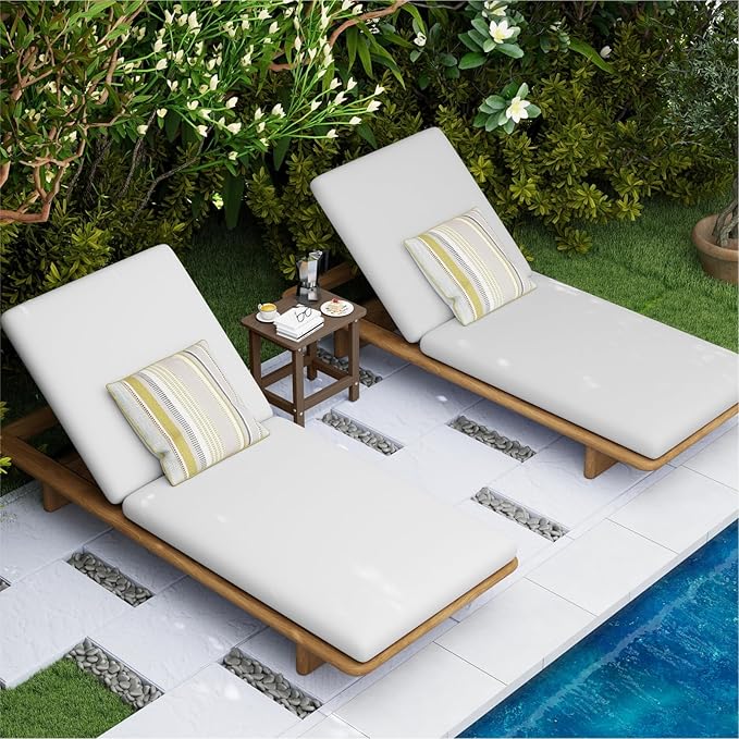 Set of 2 HDPE Outdoor Side Table, Weatherproof Small Outdoor Table for Adirondack, 16.6-Inch Patio Square End Tables for Garden, Backyard, Porch, Deck, Balcony, Poolside (Brown)