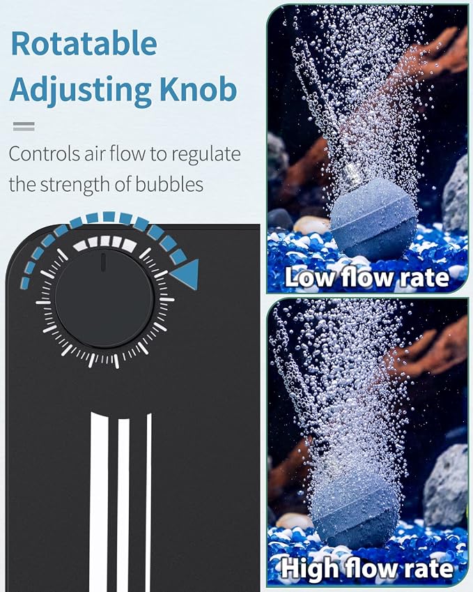 Pawfly 120 GPH Pond Aeration Kit Dual Outlets Adjustable Oxygen Aerator Pond Air Pump Kit with Stone Airline Tubing and Check Valve Accessories for Water Gardens & Koi Fish Ponds up to 300 Gallons