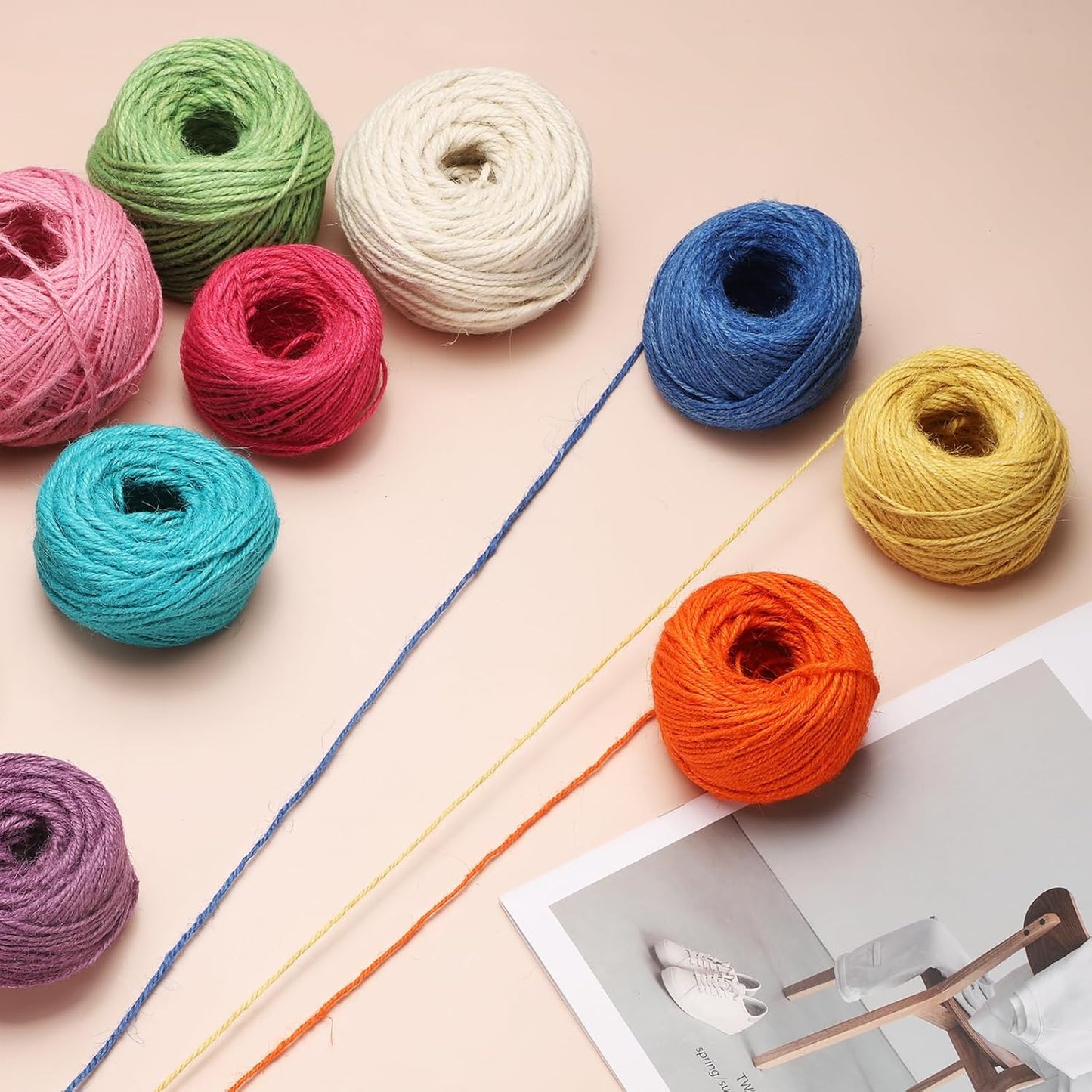 uxcell 164 Feet Natural Jute Twine String,3mm Thin Garden Twine Rope Colored Plant String Cord for DIY Art Crafts Gift Wrapping Decoration Packing Gardening Plant Hanger,Bright Blue