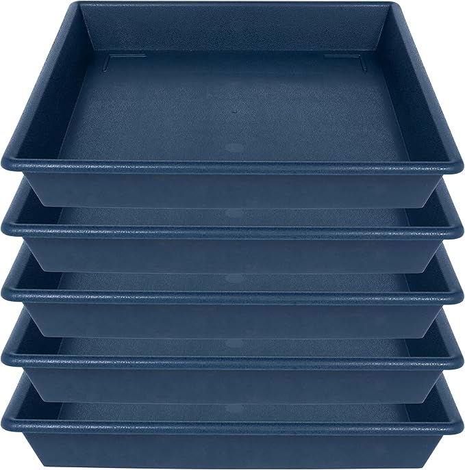 NIMYAU Square Plant Saucer 12 Inch 5 Pack, Plant Stand Plant Trays for Pots Heavy Duty Plastic Plant Saucers for Indoors Outdoors, Flower Pot No Holes Plant Lover Gardening Gifts