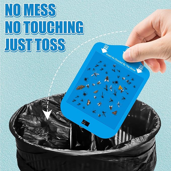 Qualirey Fly Trap Refill Cartridges Compatible with Raid/STEM/Wondercide Flying Insect Traps, Light Trap Refills Strong Glue Card for Fly Insect Bug Mosquito Gnat Traps Indoor(12 Pack)