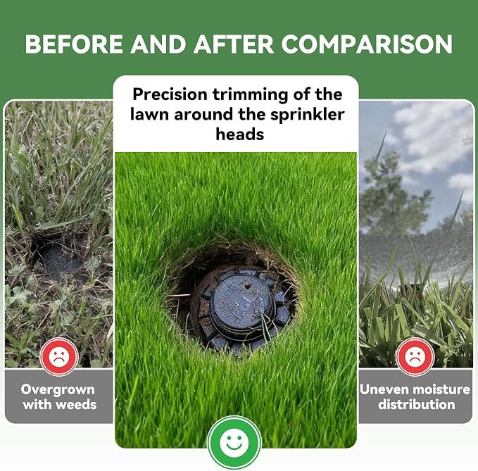 2.75" Stainless Grass Sprinkler Head Trimmer Tool for Garden,Golf Course,Park Lawn Clear Overgrown Sprinkler Head Digging Tool, for Lnstall on A Power Drill for Use.