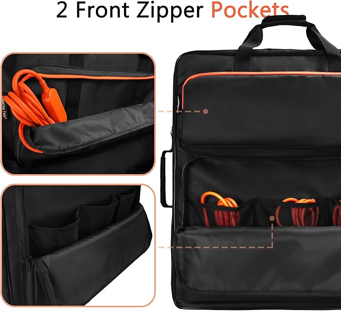 Solar Panel Storage Bag Compatible with 2 Jackery 100W / 200W, Padded Portable Solar Panel Travel Bag Compatible with Jackery SolarSaga (200W | 25.2"×24"×4.5")