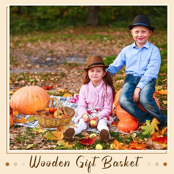 Sintuff 6 Pcs Wicker Picnic Basket with Handle Garden Harvest Empty Easter Eggs and Candy Basket Oval Willow Woven Storage for Organizing, Fruit Egg Storage Gathering Wedding Gifts (Natural)
