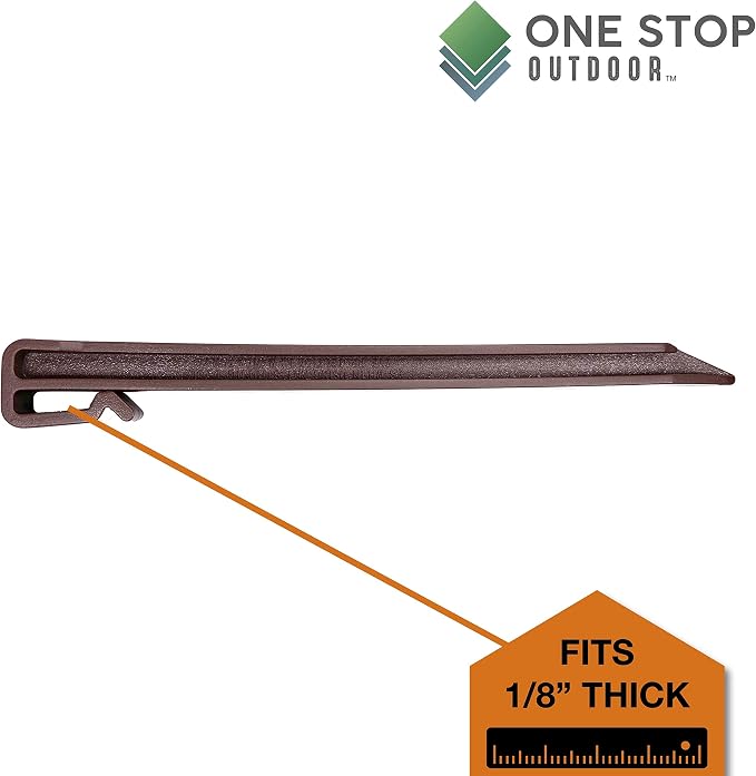USA Made - (10 Pack) Brown 10" Inch Heavy Duty Plastic Landscape Edging Stakes, Anchoring Spikes for Edging & Terrace Board