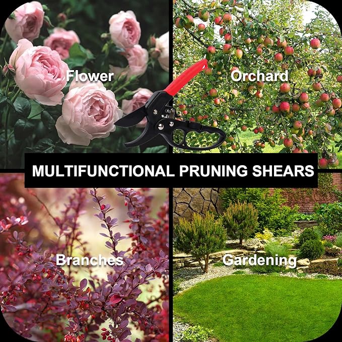 Premium German-Made Pruning Shears – Ergonomic, Heavy-Duty Hand Pruners Designed for Precision Cutting of Plants; Ideal for Gardeners and Individuals with Arthritis or Reduced Hand Strength