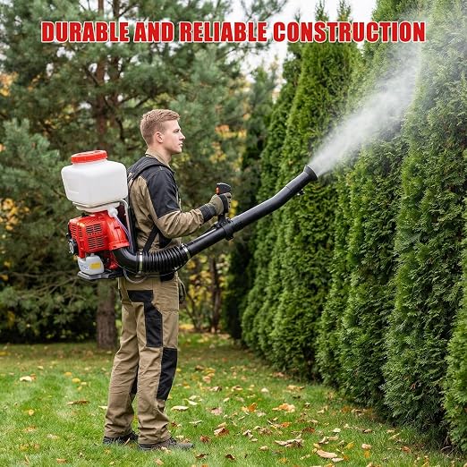 YOXIER 43cc Gas Mosquito Fogger & Backpack Sprayer - 3.7 Gallon Yard Sprayer & Fog Machine for Outdoor Repellent - 2HP Multi-Function Garden Sprayers, Duster & Backpack Blower for Gardening (Red)