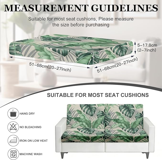 BIETYONE 4Pcs Patio Stretch Cushion Covers,Outdoor Sofa Replacement Cover Slipcovers for Patio Furniture Cushion Covers, Washable Reusable Furniture Protector