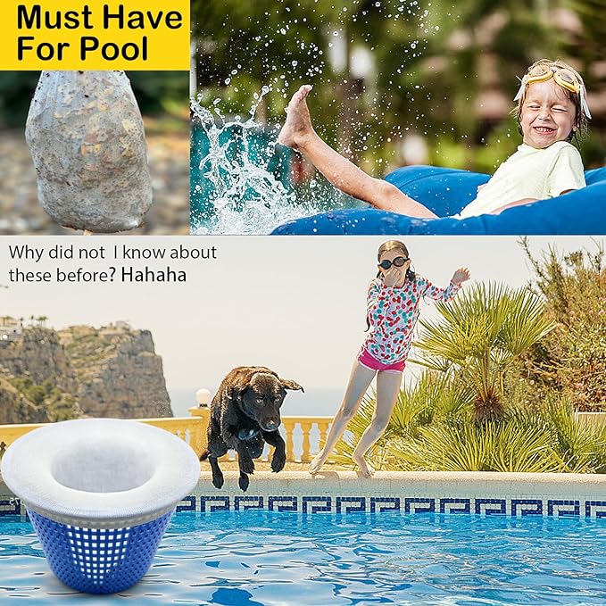 50 Pack Pool Filter Socks for Pool Skimmer, Pool Skimmer Socks for Inground Pool Or Above Ground Pool Filter, Ultra Fine Mesh Screen Liner Skimmer Basket Sock Scum Sock Saver, Debris Leaves Catcher