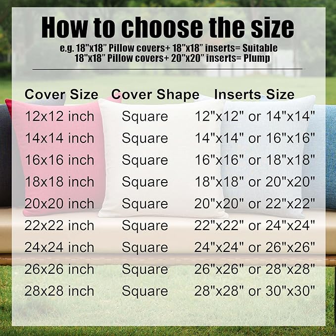 NiNi ALL Pack of 2 Decorative Outdoor Waterproof Pillow Covers Square Linen Textured Garden Cushion Sham Throw Pillowcase Set of 2 for Patio Farmhouse Garden Tent Couch 20x20 Inch Beige