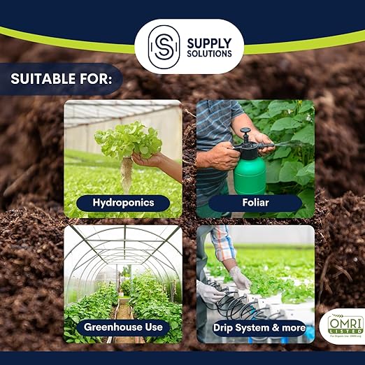 Supply Solutions Sulfate of Potash 0-0-50 - Organic Potash Fertilizer - Suitable for Fertigation, Drip Systems, Foliar, Hydroponics, Greenhouse Use - Ideal for Flowers, Fruits, Gardens (25 Pounds)