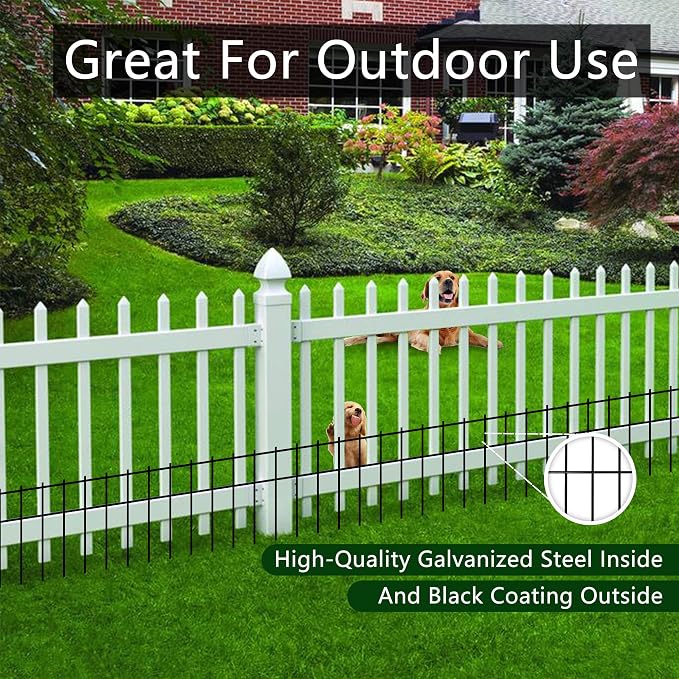 Animal Barrier 30FT(L)15 in(H), 15 Pack 2415 Inch Dog Digging Fence Underground, Decorative Garden No Dig Dog Barrier Black