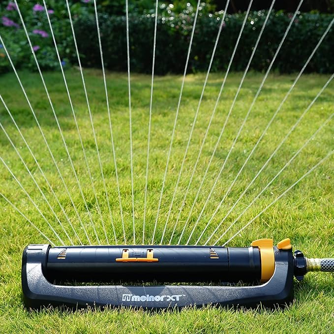 XT Turbo Oscillating Sprinkler & 65175AMZ 6 Piece Quick Connect Set Connector Bundle, Black, Blue