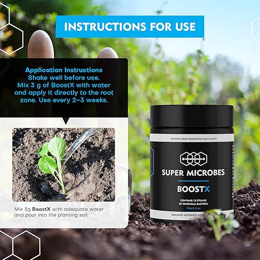 BoostX Bloom Booster & Grow Fertilizer | 16-Strain Mycorrhizae, Trichoderma & Beneficial Bacteria | Maximizes Bud, Flower & Harvest Yields | Soil & Hydroponic Nutrient Supplement | 150g