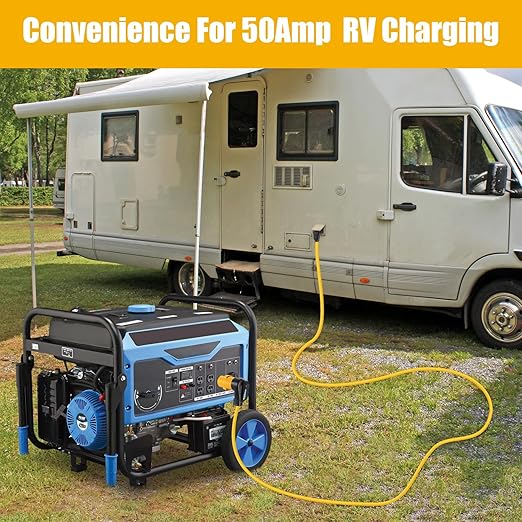 NEMA L14-30P to 14-50R RV Generator Adapter Plug, 4 Prong 30 Amp to 50 Amp Generator to RV/EV Adapter, for RV Trailer Camper Generator to House and EV Tesla Level 2 Charging