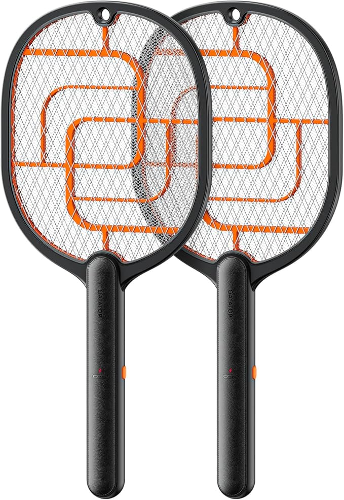 GAIATOP Electric Fly Swatter, 3800V Battery Powered Handheld Fly Zapper, 3-Layer Protection Grid Bug Zapper Racket for Home Bedroom Kitchen Office Backyard Patio Indoor Outdoor