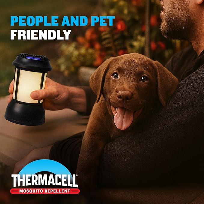 Thermacell Mosquito Repellent Lantern; No Spray Mosquito Repellent For Patios; Includes 12-Hours of Protection; Scent-Free, No Flame Citronella Candle Alternative