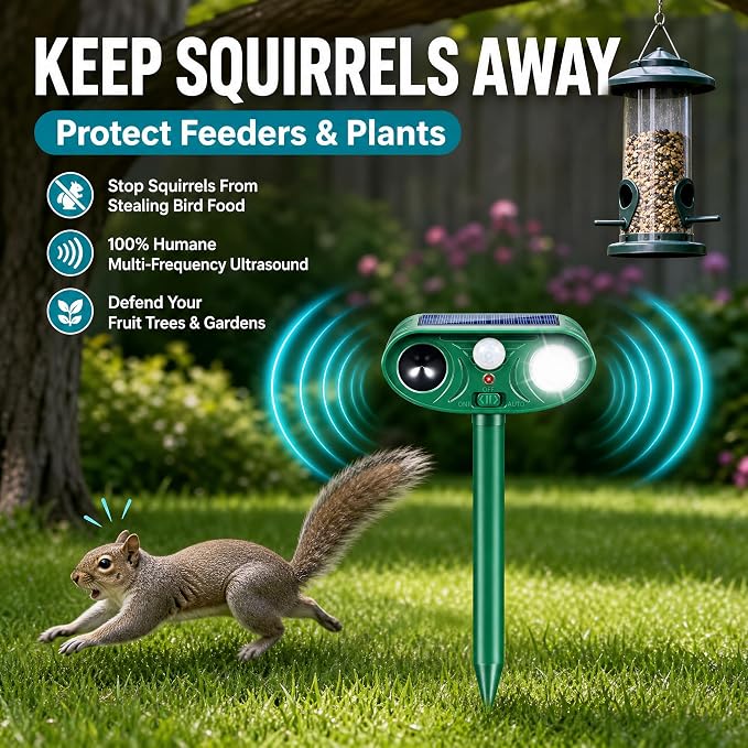 2026 Sonic Fortress Pro Deer Repellent Devices, Racoon Repellent Outdoor Squirrel Fortress Pro Animal Repeller Cat Deterrent with Motion Sensor& Light to Scare Bear Rabbit Skunk for Garden Yard(4)