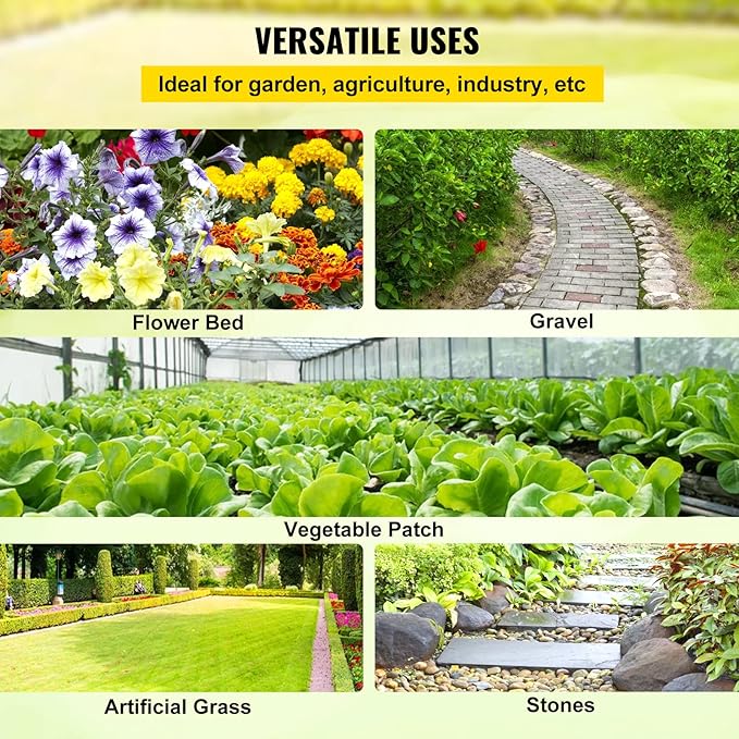 VEVOR Weed Fabric Barrier Heavy Duty, 4x300FT 5.8oz Weed Blocker Fabric, Woven Landscape Fabric, Garden Fabric Weed Barrier, Weed Control Fabric Ground Cover, Geotextile Fabric, Gardening Mat, Black
