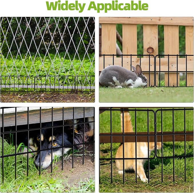 30 Panels No Dig Fence, Animal Barrier Fence, 13in(H) x 30ft(L) Fence Barrier for Bottom, Rabbit Fencing for Garden, Dog Fences Barrier, Rustproof Metal Fences Border for Outdoor