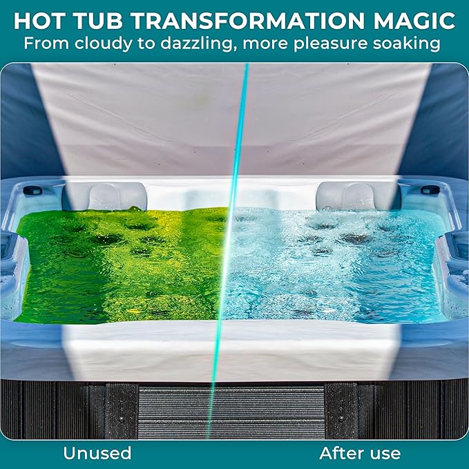 POOLACC Spa Clarifier Hot Tub - Clears Cloudy Water, Improves Filter Efficiency, Keeps Your Spa Balanced - Highly Concentrated Spa Hot Tub Chemical Water Clarifier, Fit All Spas & Hot Tubs - 16 Oz