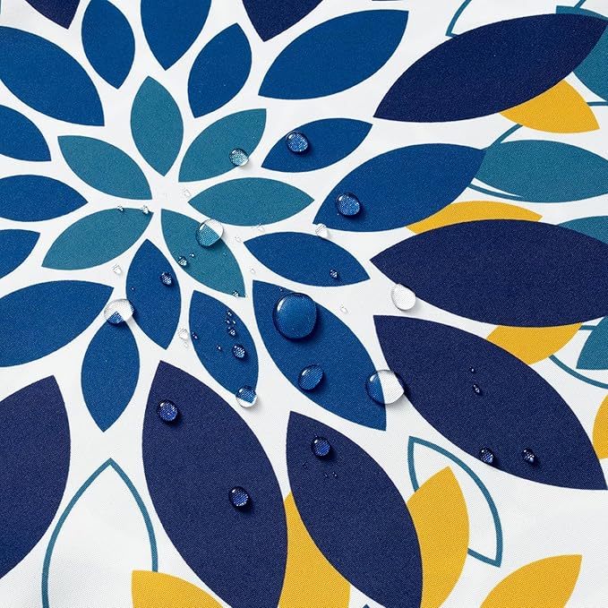Floral Outdoor Pillow Covers Waterproof Spring Throw Pillow Cases Blue Yellow 18x18 Inch Set of 2 Decorative Summer Cushion Covers for Patio Furniture Garden Bench Porch Sofa