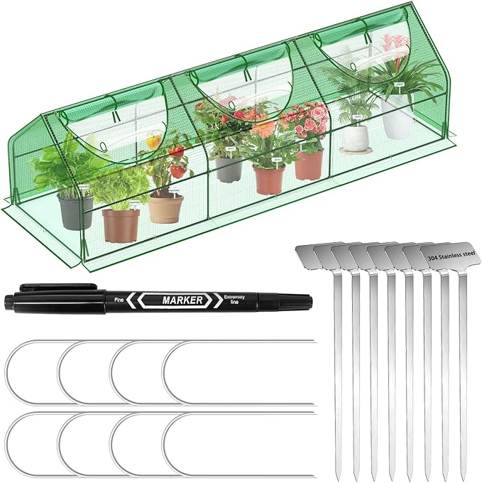 108"×36"×36" Green Houses for Outside, Portable Mini Greenhouse with Mesh Vents, Weatherproof PE Plant Shelter for Patio Gardening