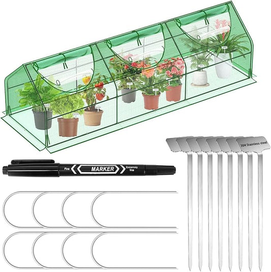 108"×36"×36" Green Houses for Outside, Portable Mini Greenhouse with Mesh Vents, Weatherproof PE Plant Shelter for Patio Gardening