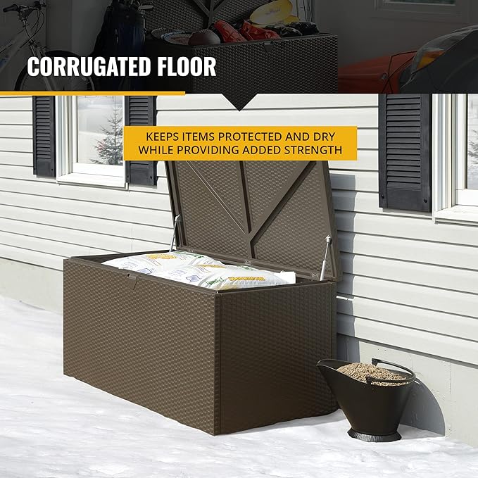 Arrow 4' x 2' x 2' Spacemaker Espresso 134 Gallon Hot-Dipped Galvanized Steel Storage Deck Box