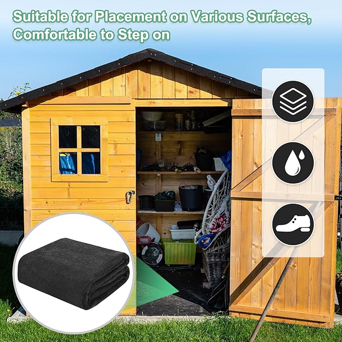 M METERXITY Outdoor Storage Shed Mat, 4x6.6 FT Waterproof Small Shed Flooring Mat for Patio Furniture Floor Protecting from Wear/Liquid/Dust/Oil, Non-Slip Carport Pad [Grey]