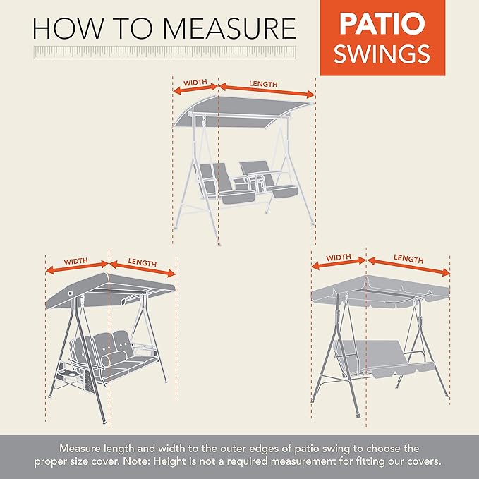 MODERN LEISURE 2-Seater Patio Outdoor Swing Cover - Waterproof and Weather-Resistant Fabric - Furniture Protection Perfect for Patio, Deck, and Porch - 87" L x 64" W x 66" H - Khaki