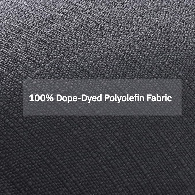 Favoyard Outdoor Deep Seat Cushion Set, 19 x 19 Inch Rainproof & 3-Year Fade Resistant Patio Furniture Cushions, Removable Seat Bottom & Back Cushion covers with Ties for Chair, Sofa, Couch, Dark Grey