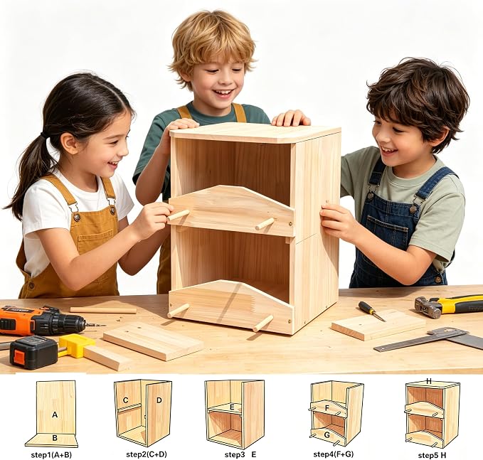 Handcrafted 2-Story Mourning Dove Nesting Box – Durable Solid Wood Outdoor Bird House with Predator Guard, Easy-to-Mount for Backyard, Garden, Patio