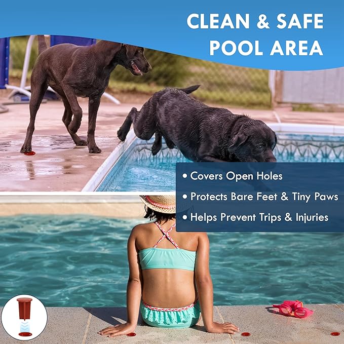 Pool Fence Caps – Red 25 Count of 1-Inch Pool Fence Hole Caps – Fits Deck Sleeves for Removable Fencing – Terra Cotta Style Plug Covers for Safety Systems – Works with All-Safe and Similar Brands