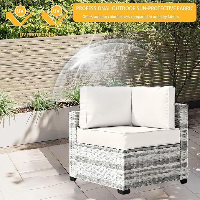 Outdoor Cushion Covers for Patio Furniture, Patio Cushion Covers Replacement with Zipper, Waterproof & Fade Resistant,Only Cover (Beige, 25.6Lx25.6Wx4H - Only Covers)
