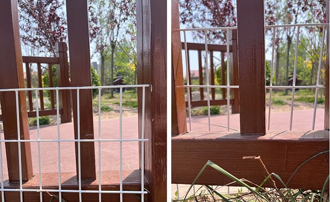 White Animal Barrier Fence 16.5 in (H) X 10.4 ft (L) with 1.55 Inch Spike Spacing, Anti Digging Garden Under Fence Dog Barrier