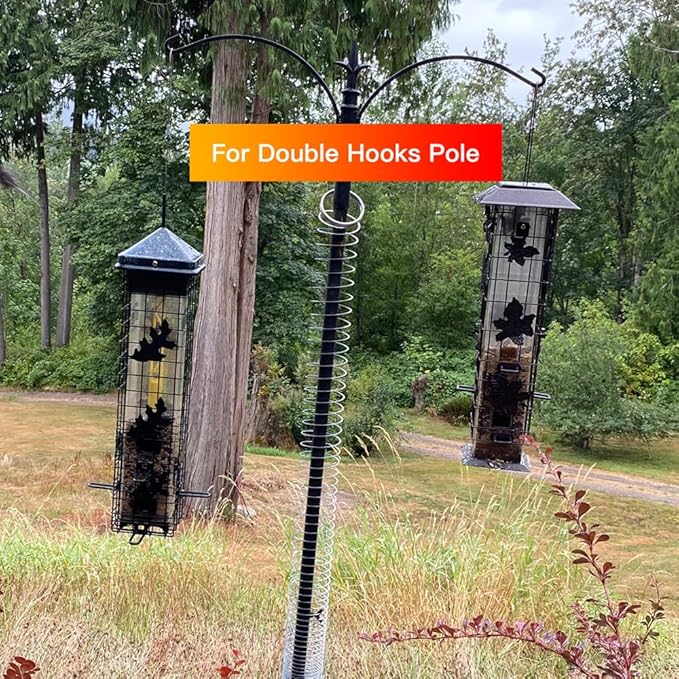 3 PCS Squirrel Baffles Squirrel Guard for Bird Feeders, Squirrel Spring Barriers Squirrel Deterrent Coil Protects Outdoor Bird Feeder Poles