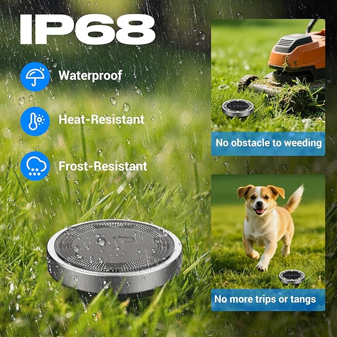 Peasur Solar Ground Lights Outdoor, 12 Pack Flat Solar Powered Disc Lights, IP68 Waterproof, Anti-Rust, Landscape Lighting for Pathway Garden Yard Lawn Walkway Landscape Driveway, Green