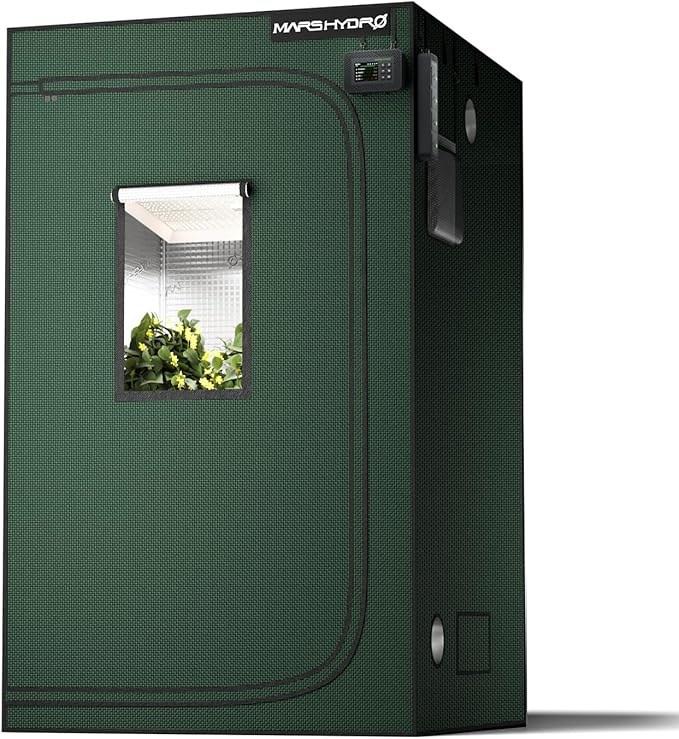 MARS HYDRO 4x4 Grow Tent Pro,48"x48"x80" 2000D Thickened Polyester Canvas & High Reflective Mylar,Larger Observation Window,Controller & Socket Hanger,for TSW2000/FC4800/FC-E4800 Indoor Plant Growing