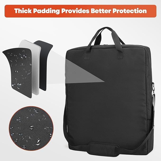 HODRANT Solar Panel Storage Bag, Solar Panel Carrying Case Compatible with Anker SOLIX PS30 PS100 PS200, Carrier Box Protective Case for 2 Panels, Carry Cover with Pockets & Handles, Bag Only