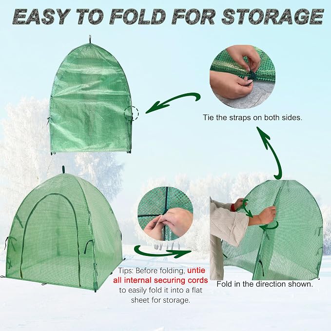 59″*59″*60″ Large Winter Plant Warm Covers with Air Hole for Raised Bed- Warm Tent Freeze Protection Humidity Domes for Germination, Seedling Propagation Protecting Plants from Animals