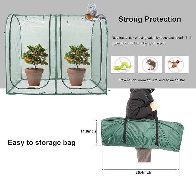 Poray Large Tunnel 73''x37''x61''Plant Netting Cover,5FT Tall Crop Cage Tomato Netting,Pest Guard Cover for Vegetables &Fruits,Durable Gardening Net for Plant and Animal