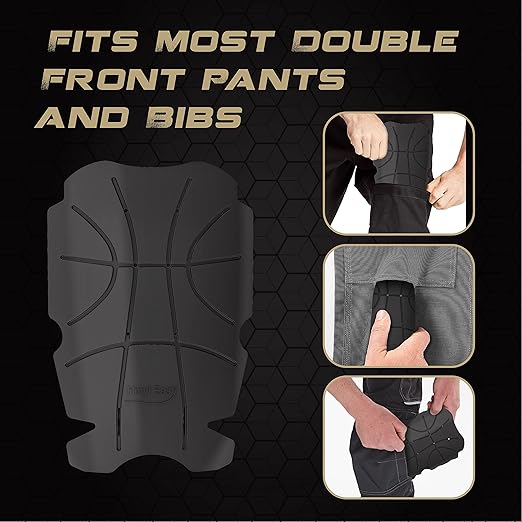 Knee Pad Inserts for Work Pants/Bibs, Uniforms, and Tactical Pants, Breathable Knee Pads Inserts for Construction, Flooring, Gardening and Garage, Black, 11.5''×7.9''×0.45'' 1 Pair