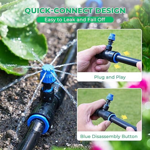 HIRALIY Raised Bed Drip Irrigation Kit Large, DIY Garden Grid Watering System, Garden Irrigation System, for Flower Bed up to 4 x 8FT