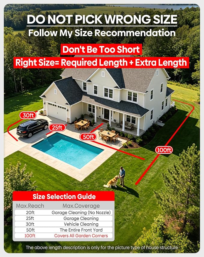 Non-Expandable Metal Garden Hose 100 Feet with Sprayer Nozzle, Flexible, No Kinking, Lightweight & Heavy Duty Water Pipe, Stainless Steel Outdoor Water Hose for Yard 100 ft, Male to Female Connector